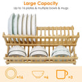 2-Tier Foldable Bamboo Dish Drying Rack by DailySale