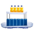 2-Tier Turntable Organizer Rectangular Refrigerator Spinner Storage Rack with 360° Rotatable Slide Rail by DailySale