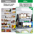 2-Tier Turntable Organizer Rectangular Refrigerator Spinner Storage Rack with 360° Rotatable Slide Rail by DailySale
