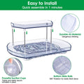 2-Tier Turntable Organizer Rectangular Refrigerator Spinner Storage Rack with 360° Rotatable Slide Rail by DailySale