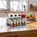2-Tier Turntable Organizer Rectangular Refrigerator Spinner Storage Rack with 360° Rotatable Slide Rail by DailySale