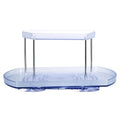 2-Tier Turntable Organizer Rectangular Refrigerator Spinner Storage Rack with 360° Rotatable Slide Rail by DailySale