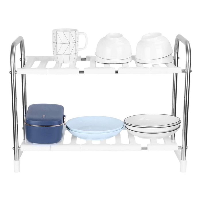 2-Tier Under Sink Organizer Retractable Kitchen Rack Holder by DailySale