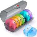 2 Times A Day AM PM Weekly Pill Organizer Large Daily Pill Box With Black Case For Travel by DailySale