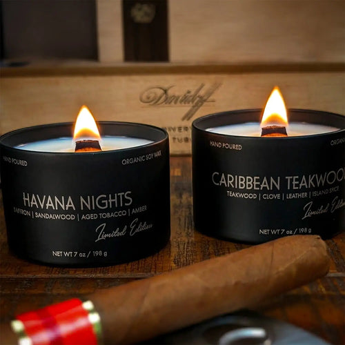 2 Wood Wick Candle Set for Men | Masculine Scent | Gift Box by Active Doodie Gear­®