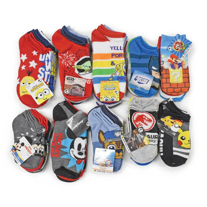 20-Pair: Licensed Assorted Kids' No-Show Socks by DailySale