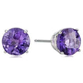 2.00 CTTW Solid Sterling Silver Round Cut Amethyst Studs by DailySale
