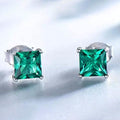 2.00 CTTW Sterling Silver Emerald Princess Cut Studs by DailySale