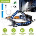 20000LM Rechargeable LED Headlamp with 8 Lighting Modes by DailySale