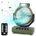 20000mAh Rechargeable Oscillating Camping Fan with Flashlight Hanging Hook Remote Control by DailySale