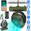 20000mAh Rechargeable Oscillating Camping Fan with Flashlight Hanging Hook Remote Control by DailySale