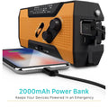 2000mAh NOAA Emergency Weather Radio Portable Power Bank with Solar Charging by DailySale