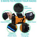 2000mAh NOAA Emergency Weather Radio Portable Power Bank with Solar Charging by DailySale