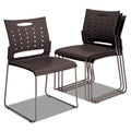 Alera Continental Series Plastic Perforated Back Stack Chair, Supports Up to 275 lb, Charcoal Seat/Back, Gunmetal Base, 4/CT