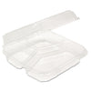 Pactiv Evergreen ClearView SmartLock Hinged Lid Container, 3-Compartment, 5 oz/14 oz, 8.2 x 8.34 x 2,91, Clear, Plastic, 200/Carton