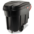 Rubbermaid Mega Brute Mobile Container, Rectangular, Plastic, 120 gal, Black