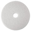 3M Low-Speed Super Polishing Floor Pads 4100, 14" Diameter, White, 5/Carton