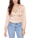 Lost and Wander Printed Peplum Top, Size Small by Vanessa Jane