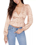 Lost and Wander Printed Peplum Top, Size Small by Vanessa Jane