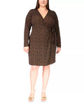 Michael Michael Kors Plus Size Animal-Print Faux-Wrap Dress – Suntan, Size 3X by Vanessa Jane
