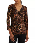 Lauren Ralph Lauren Ocelot-Print Stretch Jersey Top by Vanessa Jane