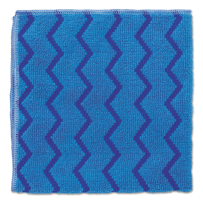 Rubbermaid HYGEN Microfiber Cleaning Cloths, 16 x 16, Blue, 12/Carton