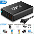 200W Fast Wall Charger with 6 Charging Ports Desktop USB Charging Station by DailySale