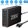 200W Fast Wall Charger with 6 Charging Ports Desktop USB Charging Station by DailySale