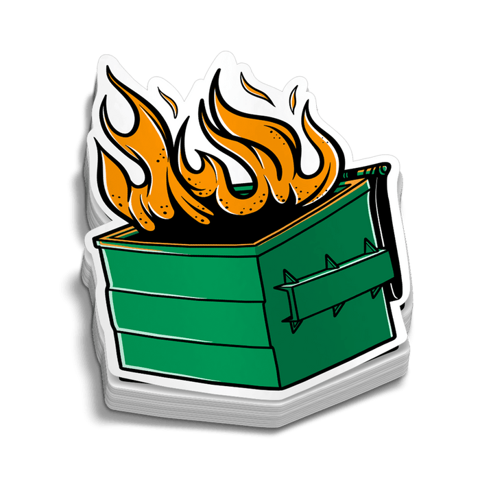 Dumpster Fire Hard Hat Decal by Armed American Supply
