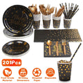 201 Pieces: Black Gold Disposable Dinnerware Set by DailySale