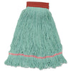 Boardwalk Wideband Looped-End Mop Heads, Large, Green, 12/Carton