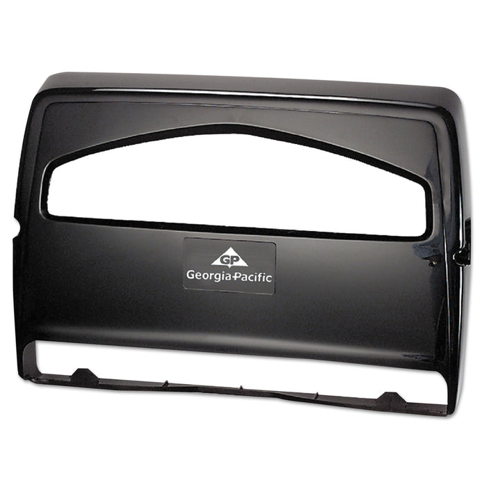 Georgia Pacific Safe-T-Gard Toilet Seat Cover Dispenser, Half-Fold, 16.38 x 2.5 x 11.75, Black