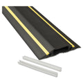 D-Line Medium-Duty Floor Cable Cover, 3.25 x 0.5 x 6 ft, Black with Yellow Stripe