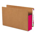 Smead Redrope Drop-Front End Tab File Pockets, Fully Lined 6.5" High Gussets, 3.5" Expansion, Legal Size, Redrope/Red, 10/Box