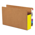 Smead Redrope Drop-Front End Tab File Pockets, Fully Lined 6.5" High Gussets, 3.5" Expansion, Legal Size, Redrope/Yellow, 10/Box
