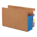 Smead Redrope Drop-Front End Tab File Pockets, Fully Lined 6.5" High Gussets, 5.25" Expansion, Legal Size, Redrope/Blue, 10/Box