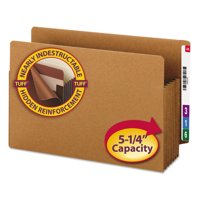 Smead Heavy-Duty Redrope End Tab TUFF Pockets, 5.25" Expansion, Legal Size, Redrope, 10/Box