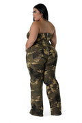 Curvy Camouflage Strapless Jumpsuit by The House of Stylez