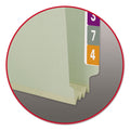 Smead End Tab Pressboard Classification Folders with Two SafeSHIELD Coated Fasteners, 3" Expansion, Legal Size, Gray-Green, 25/Box