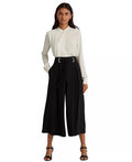 Ralph Lauren Womens Black Pleated Georgette Culotte Pants, Size 18 by Vanessa Jane