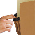 Smead Redrope Drop-Front End Tab File Pockets, 3.5" Expansion, Letter Size, Redrope, 10/Box