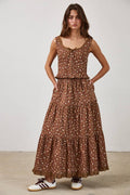 Floral Lace Trim Front Tie Top & Skirt Set by Boutique 23