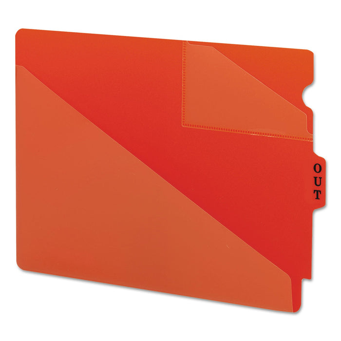 Smead End Tab Poly Out Guides, Two-Pocket Style, 1/3-Cut End Tab, Out, 8.5 x 11, Red, 50/Box