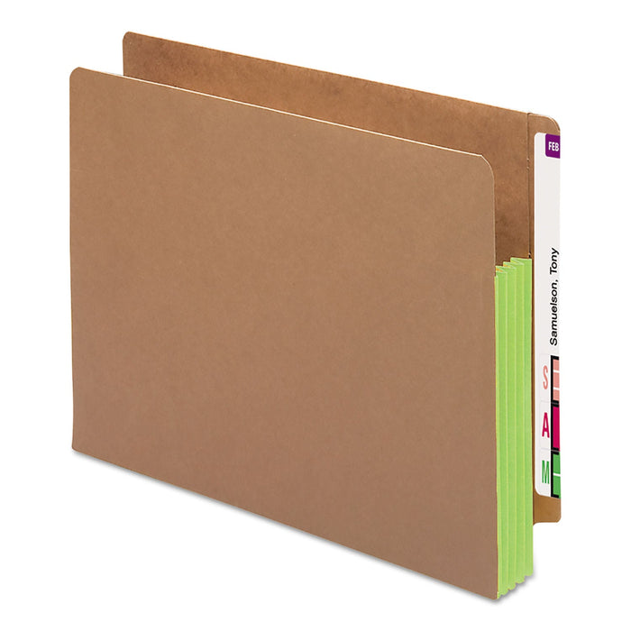 Smead Redrope Drop-Front End Tab File Pockets, Fully Lined 6.5" High Gussets, 3.5" Expansion, Letter Size, Redrope/Green, 10/Box