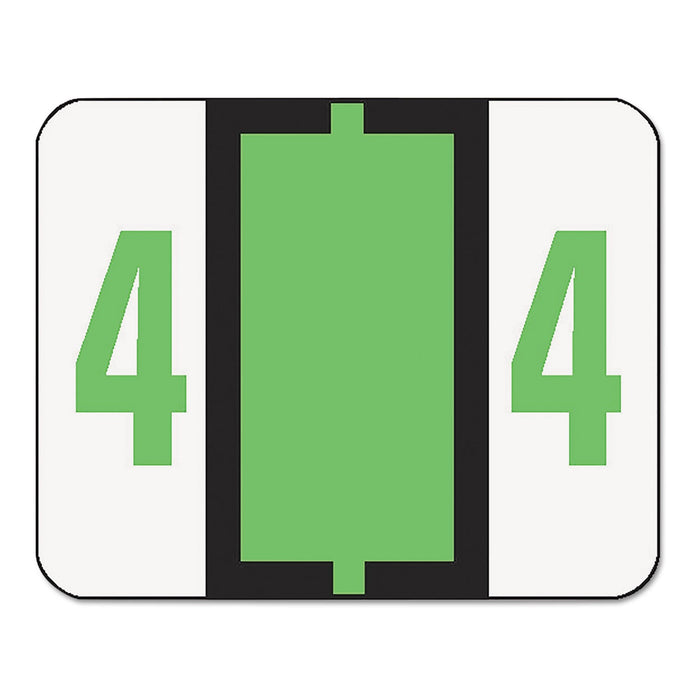 Smead Numerical End Tab File Folder Labels, 4, 1 x 1.25, White, 500/Roll