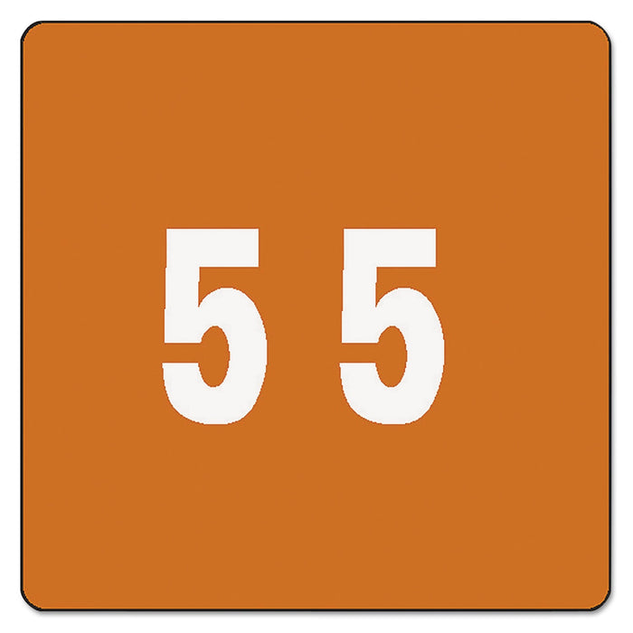 Smead Numerical End Tab File Folder Labels, 5, 1.5 x 1.5, Brown, 250/Roll