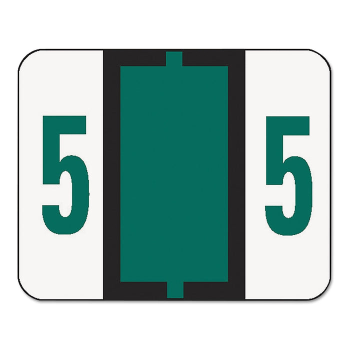 Smead Numerical End Tab File Folder Labels, 5, 1 x 1.25, White, 500/Roll