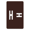 Smead AlphaZ Color-Coded Second Letter Alphabetical Labels, H, 1 x 1.63, Dark Brown, 10/Sheet, 10 Sheets/Pack