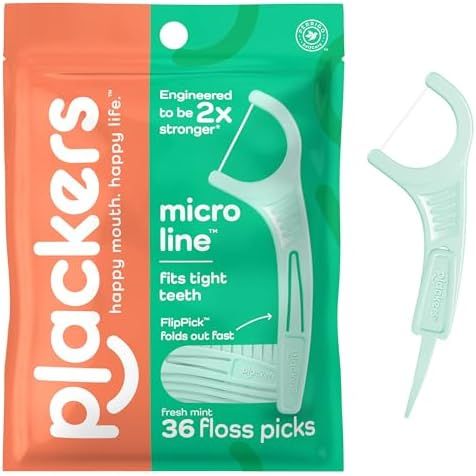 Plackers Gentle Line Floss Picks Fresh Mint Flavor 75Ct by Pasteur Pharmacy