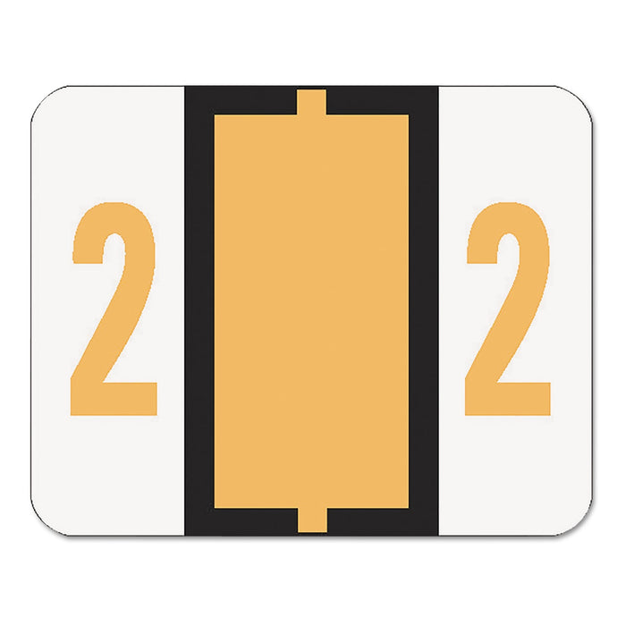 Smead Numerical End Tab File Folder Labels, 2, 1 x 1.25, White, 500/Roll